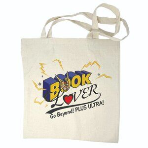 ⚡ MHA Book Lover Tote Bag - Plus Ultra Go Beyond Sparkly Electric Letters NWT